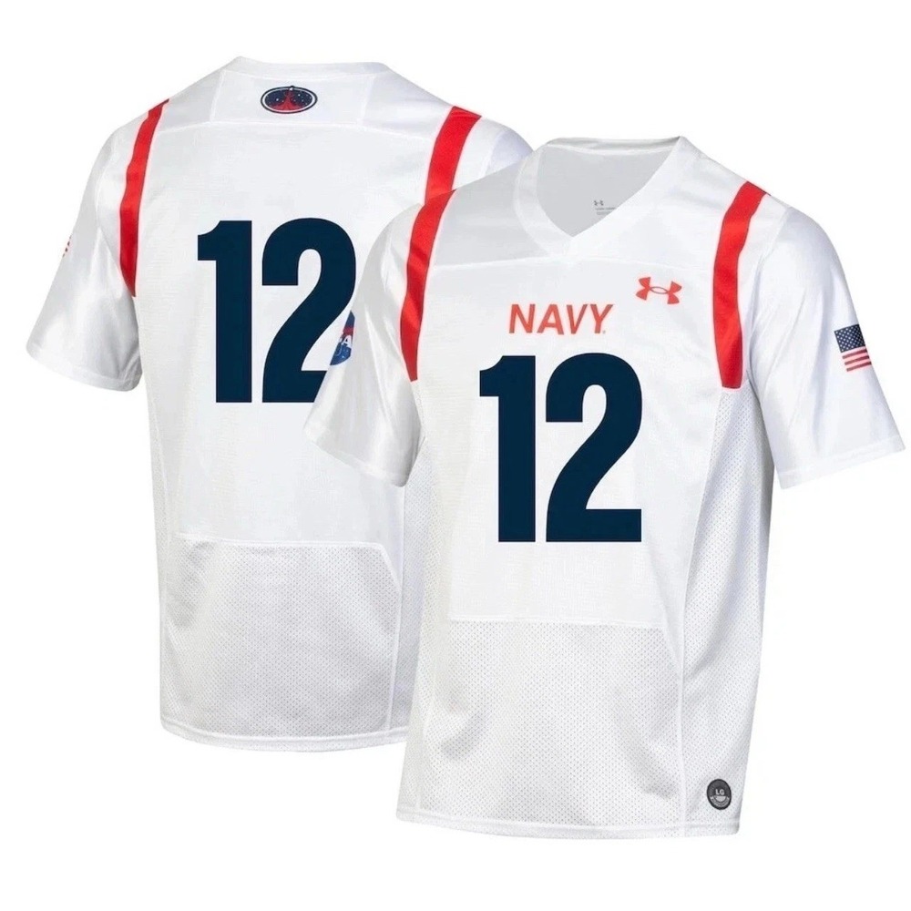 Under Armour Navy Midshipmen NASA‎ Space College Football Jersey 12 Size L White